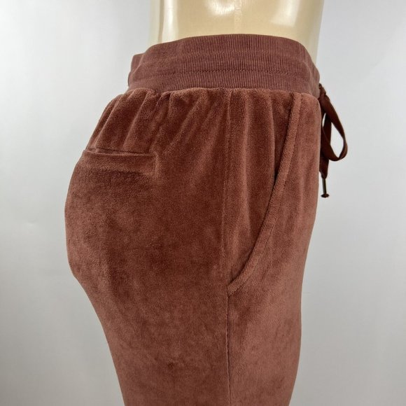 Young Fabulous & Broke Velour Joggers Size S Cherrywood Pockets Drawstring Pants - Picture 6 of 10